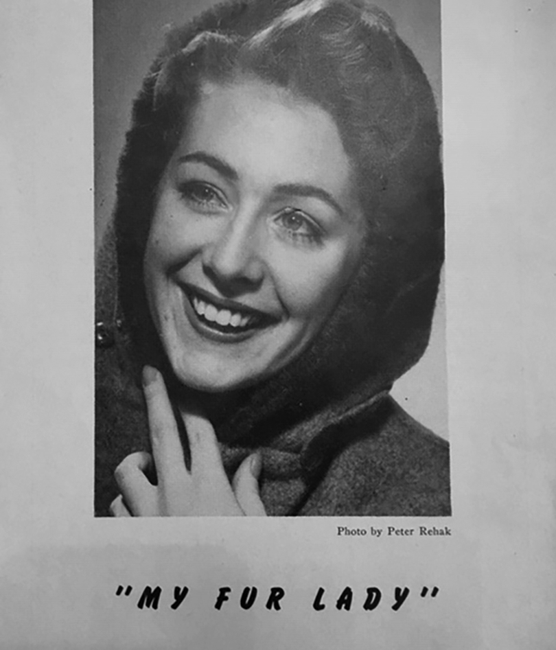 Ann Golden Fisher on the 1957 My Fur Lady program