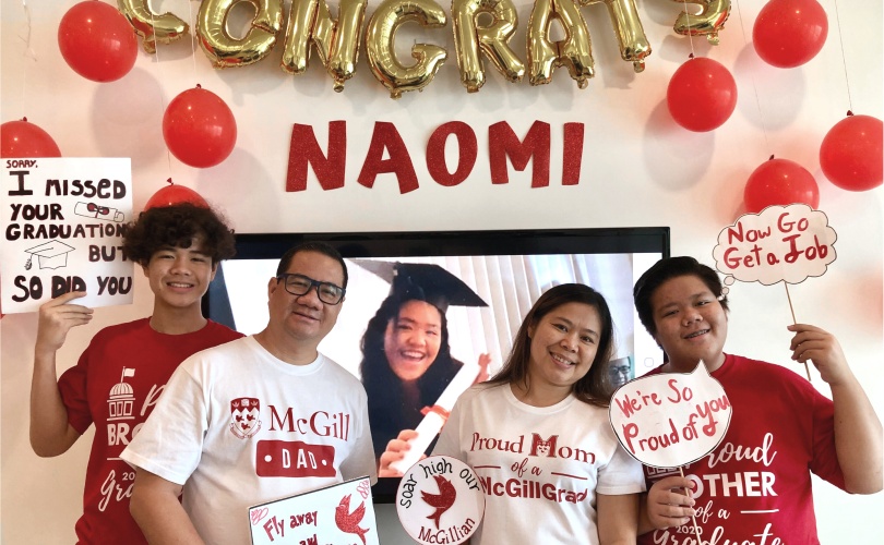 Family celebrates virtual convocation with new graduate