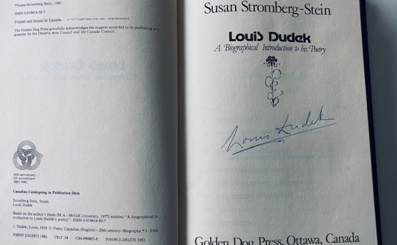 Biography of Louis Dudek by Susan Stromberg Stein