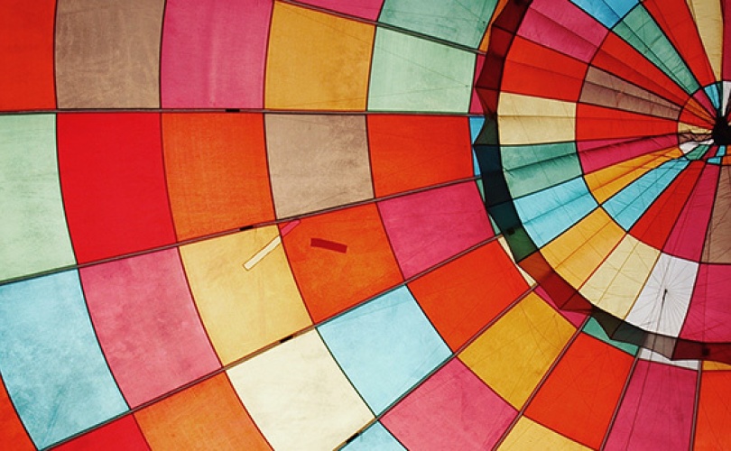 Inside of a hot air balloon