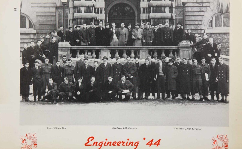 McGill yearbook photo of the Engineering class of 1944