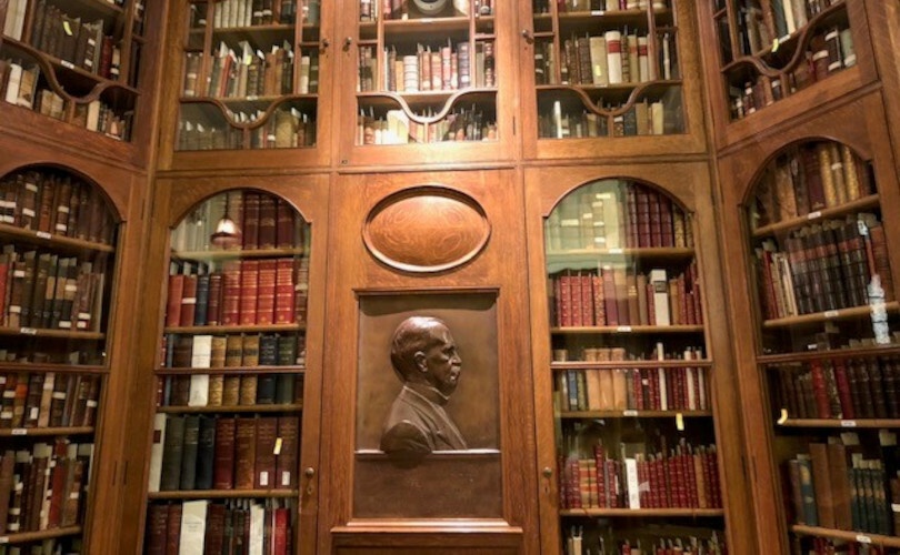 A close-up of a library.