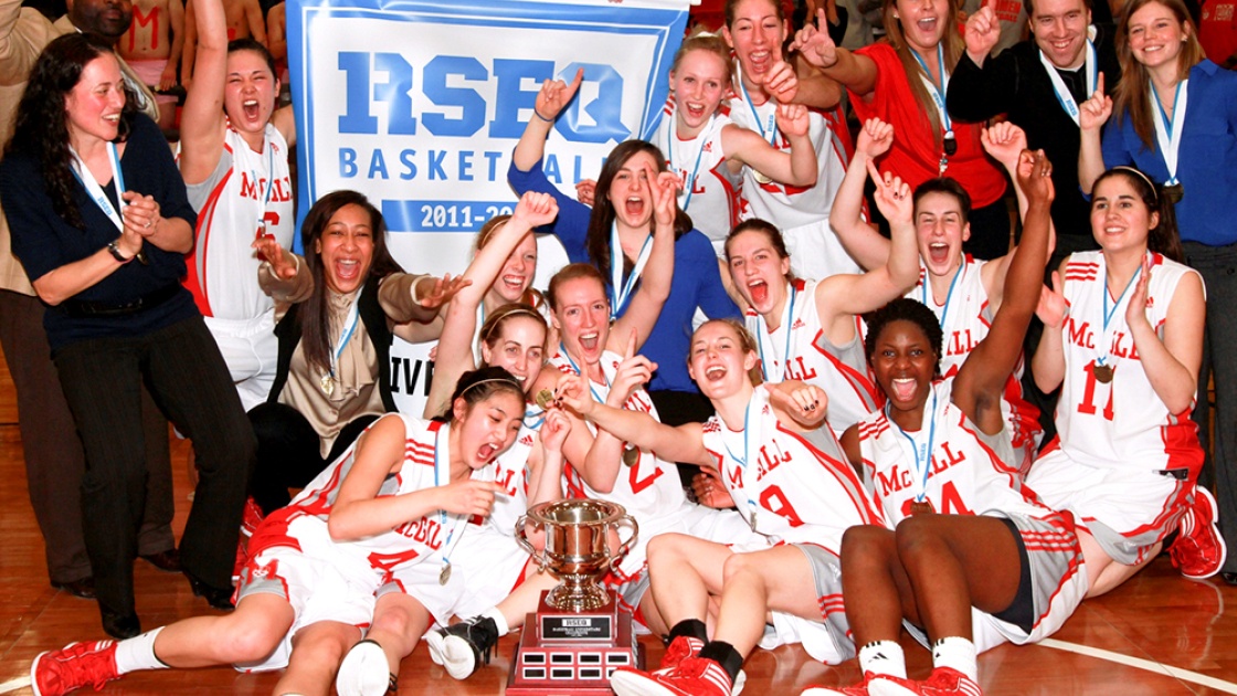 HELENE BIBEAU and her basketball team