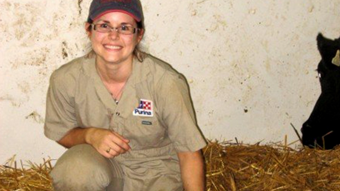 STEPHANIE STEEVES, a McGill graduate on a farm