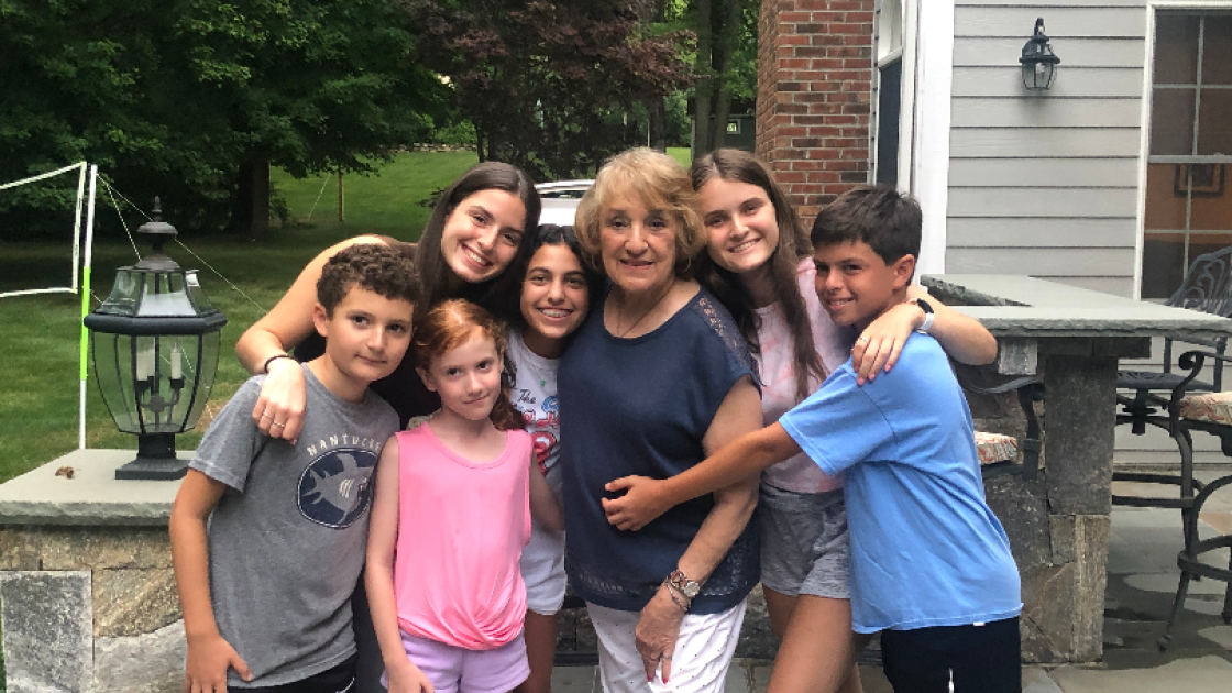 Hannah Frankel Sobel with her grandchildren